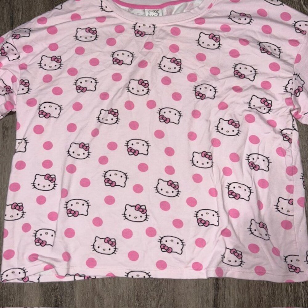 HELLO KITTY Sanrio Women’s XL Pajama Long Sleeve Top Pink Sleepwear - Picture 3 of 6